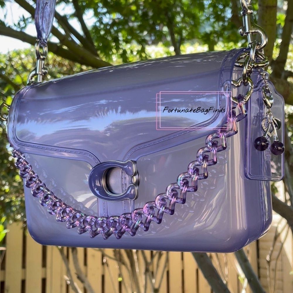 TRIPLE HEARTS Violet Jelly Purple Resin Bag Strap Novelty Bag Strap